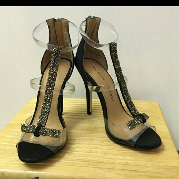 Chinese Laundry Shoes - Strappy druzzy heels